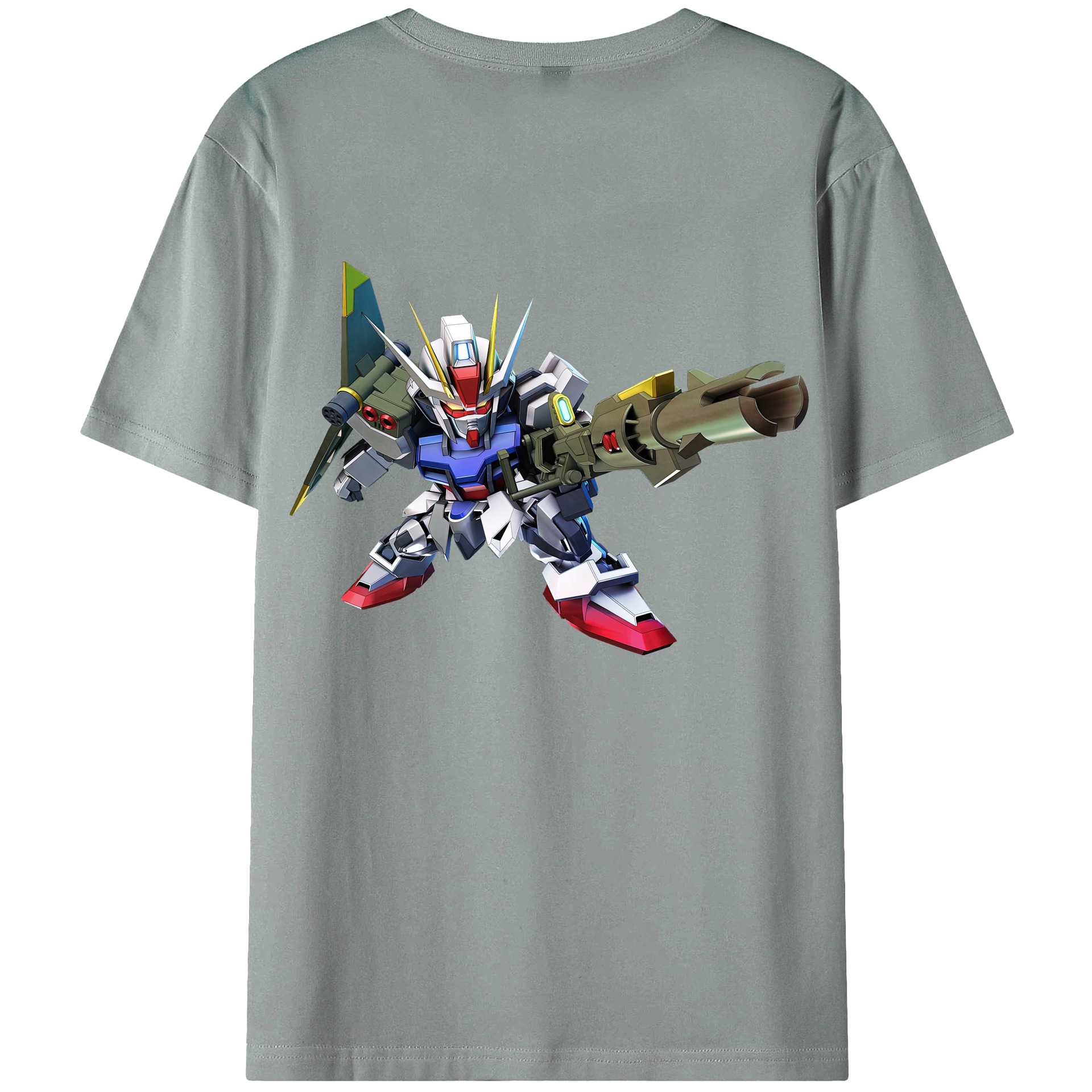 （画像用） 機動戦士ガンダム Mobile Suit Gundam 綿100％ メンズ半袖Tシャツ（バックプリント） 通気性